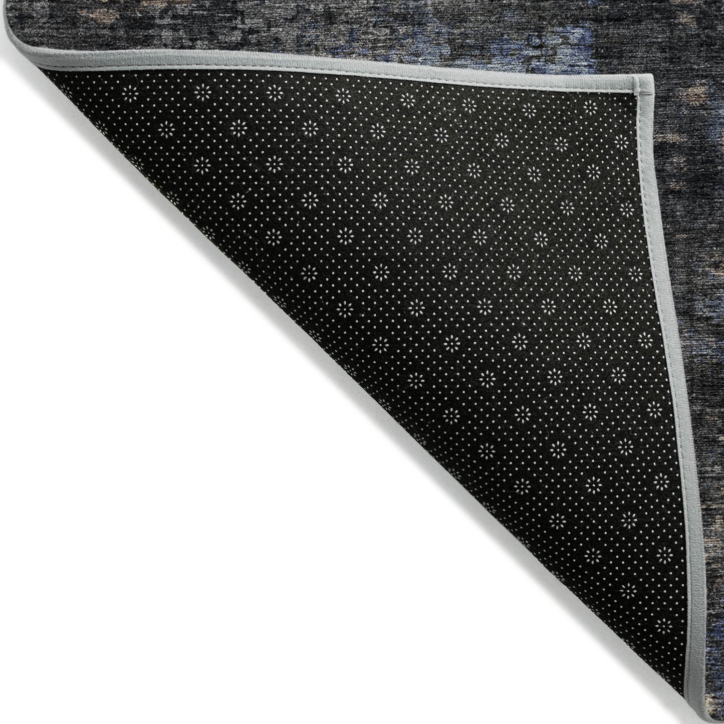 3' X 5' Charcoal Gray And Silver Abstract Washable Indoor Outdoor Area Rug-3