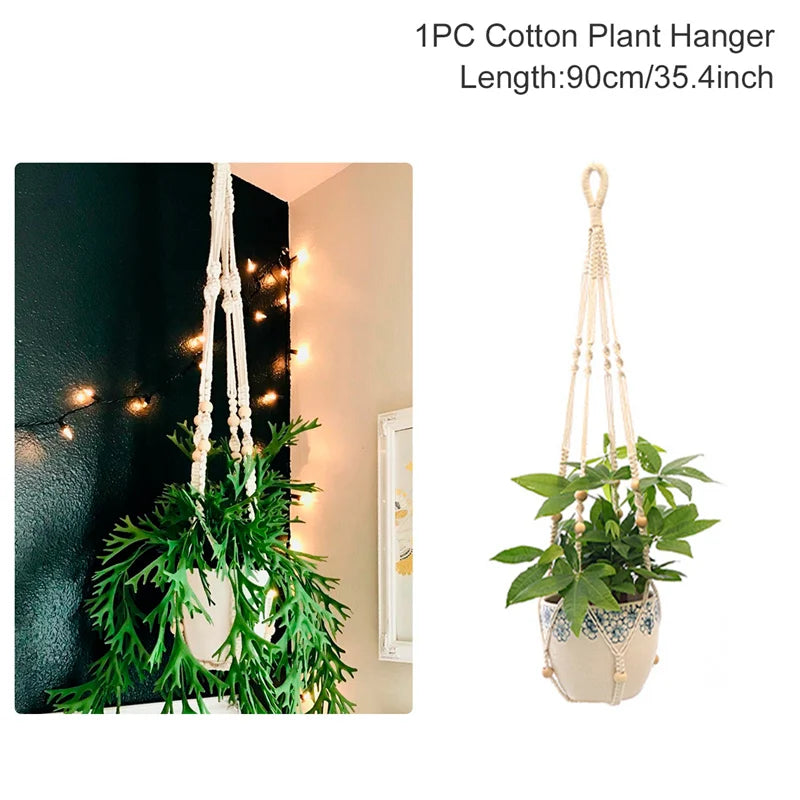 Macrame Hanging Plant Holder – Boho Wall & Garden Decor