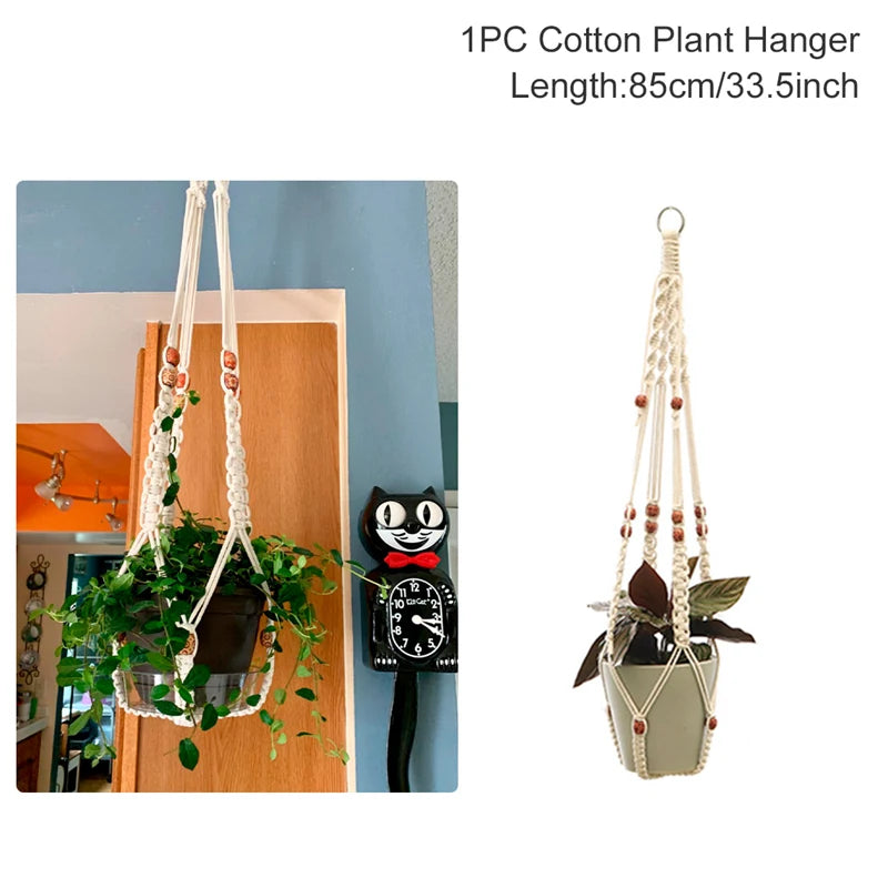 Macrame Hanging Plant Holder – Boho Wall & Garden Decor