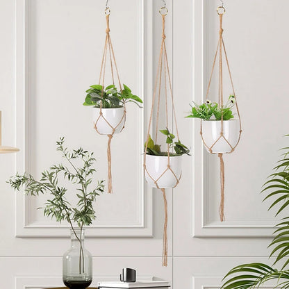 Macrame Hanging Plant Holder – Boho Wall & Garden Decor
