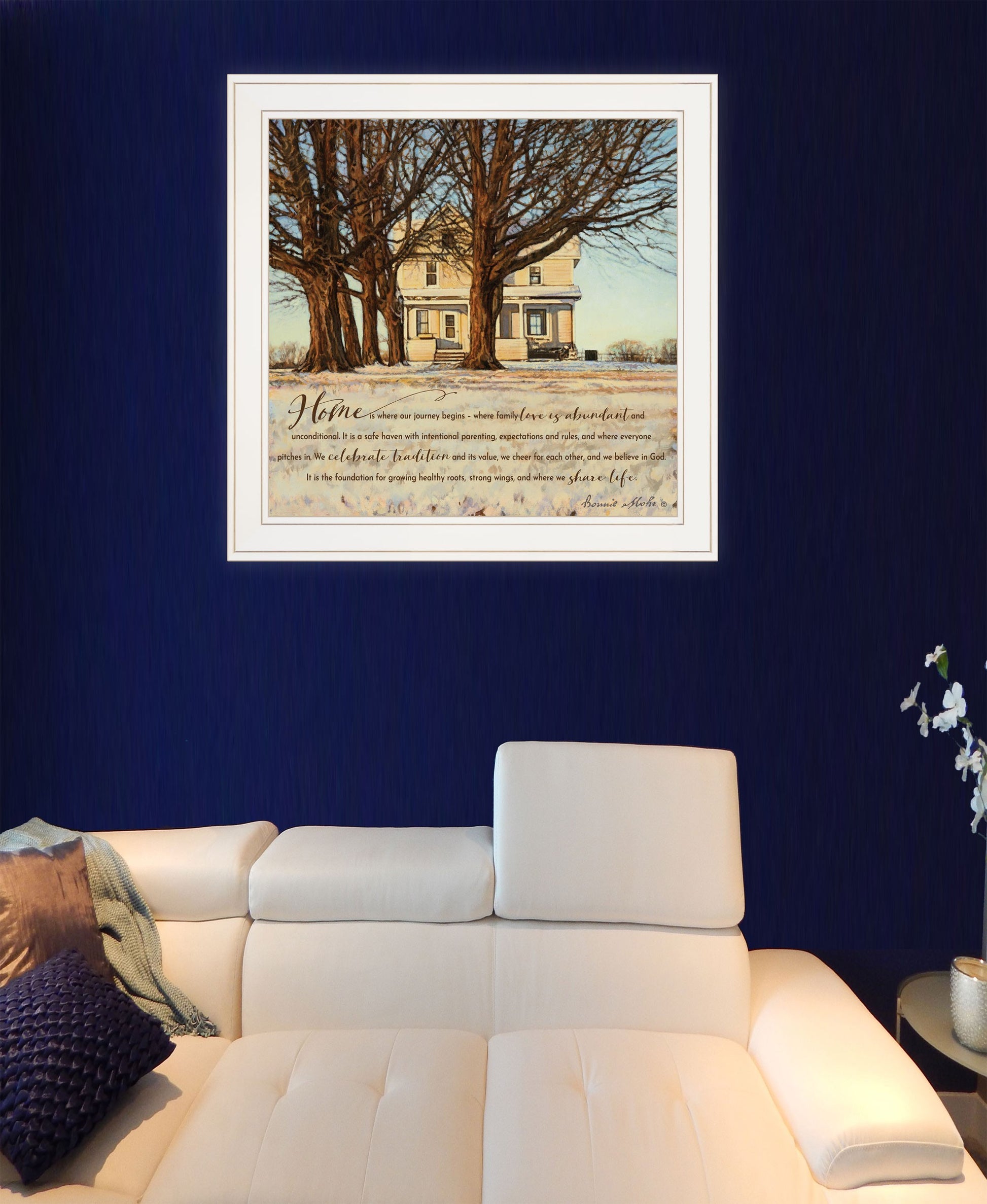 Home 1 White Framed Print Wall Art-3