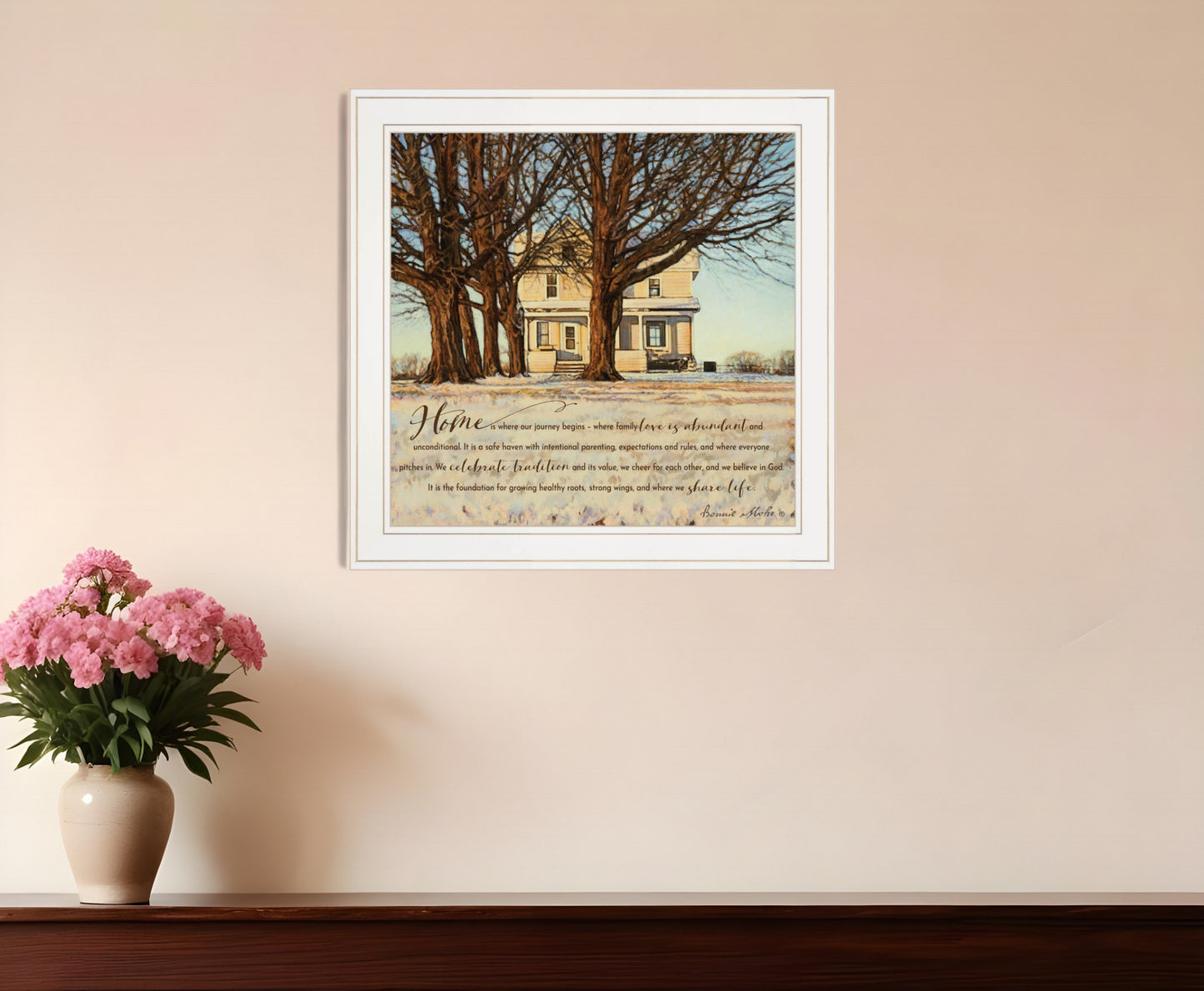 Home 1 White Framed Print Wall Art-0