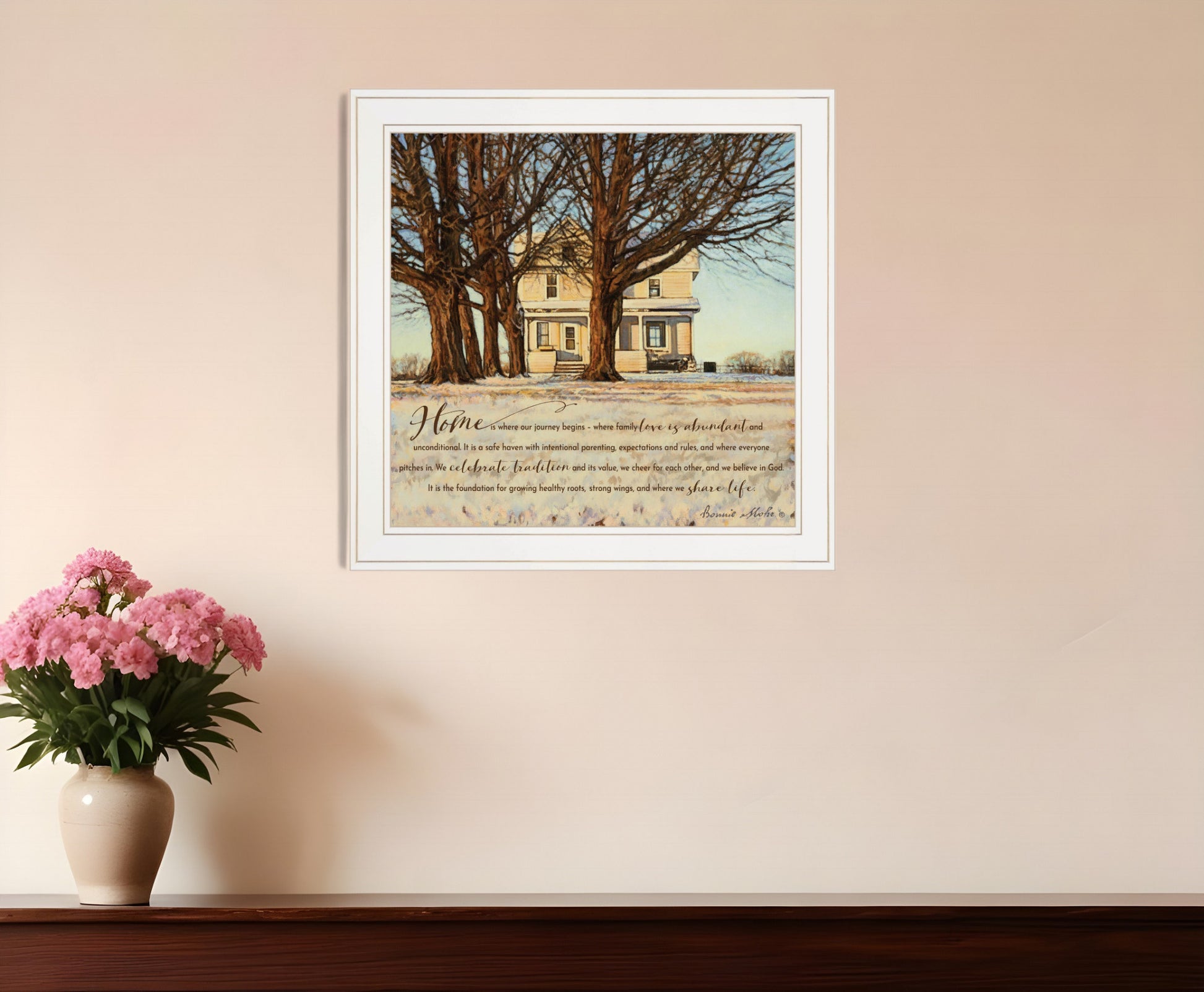 Home 1 White Framed Print Wall Art-0