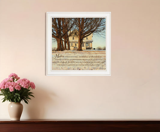 Home 1 White Framed Print Wall Art-0