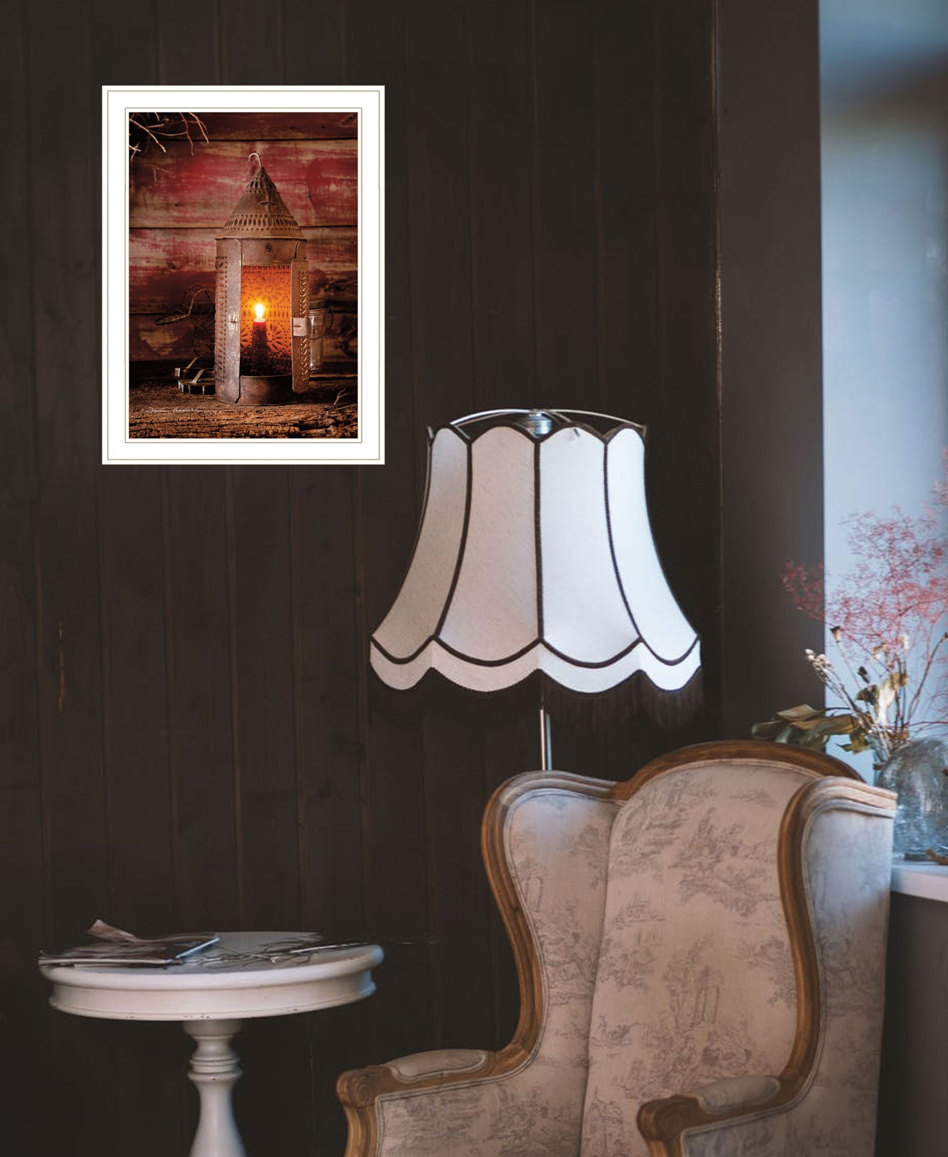 Tinners Lantern 1 White Framed Print Wall Art-3