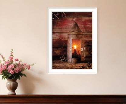 Tinners Lantern 1 White Framed Print Wall Art-0
