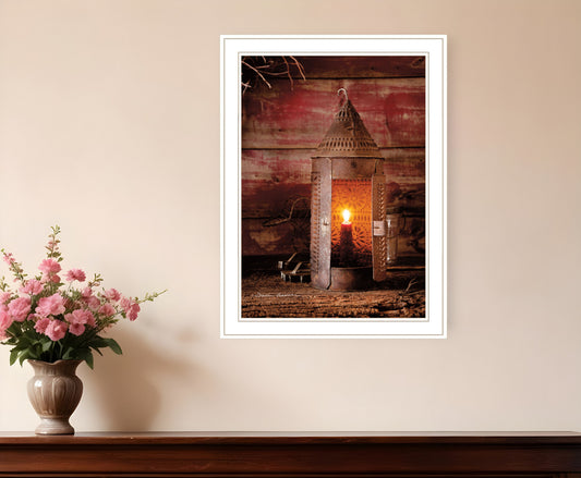 Tinners Lantern 1 White Framed Print Wall Art-0
