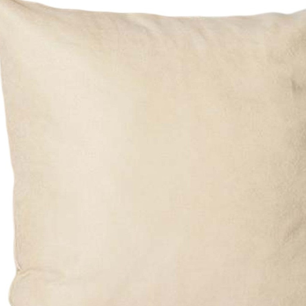 Set Of Four 22" X 22" Beige Polyester Zippered Pillow Cover-4