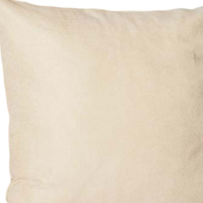 Set Of Four 22" X 22" Beige Polyester Zippered Pillow Cover-4