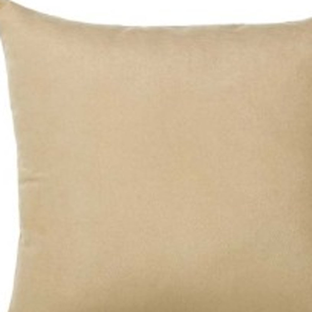 Set Of Four 22" X 22" Beige Polyester Zippered Pillow Cover-3