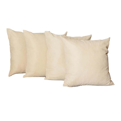 Set Of Four 22" X 22" Beige Polyester Zippered Pillow Cover-2