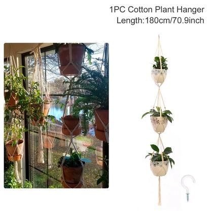 Macrame Hanging Plant Holder – Boho Wall & Garden Decor