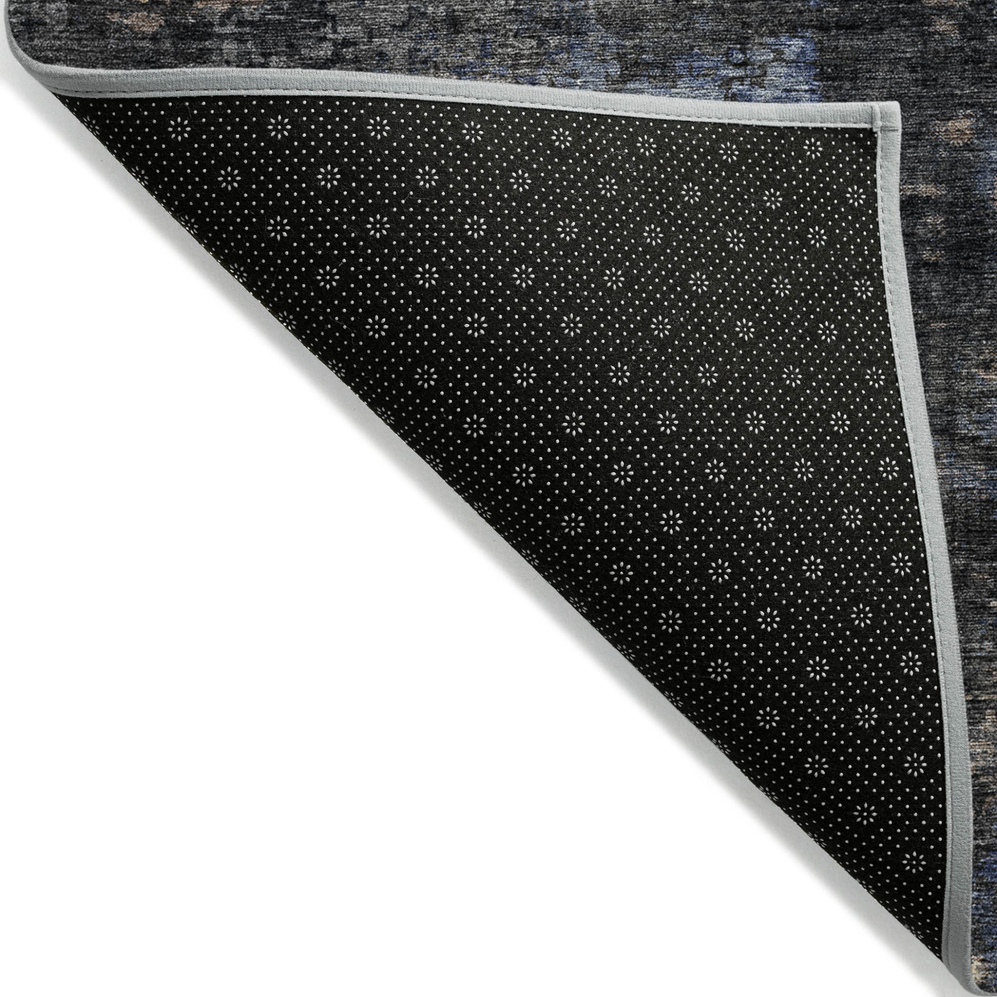 3' X 5' Charcoal Gray And Silver Abstract Washable Indoor Outdoor Area Rug-3
