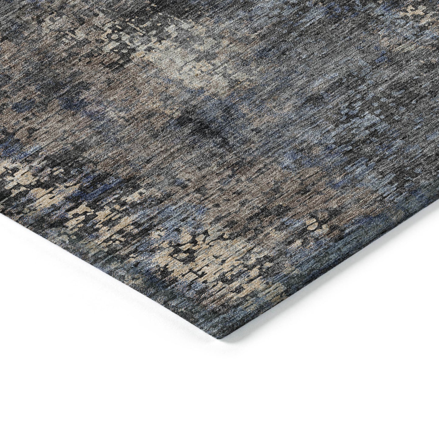 3' X 5' Charcoal Gray And Silver Abstract Washable Indoor Outdoor Area Rug-4