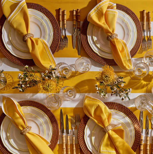 Yellow Stripe Tablecloth - 235x335cm