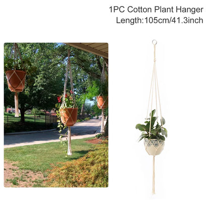Macrame Hanging Plant Holder – Boho Wall & Garden Decor