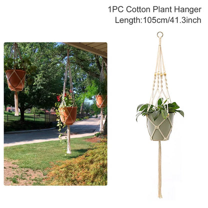 Macrame Hanging Plant Holder – Boho Wall & Garden Decor